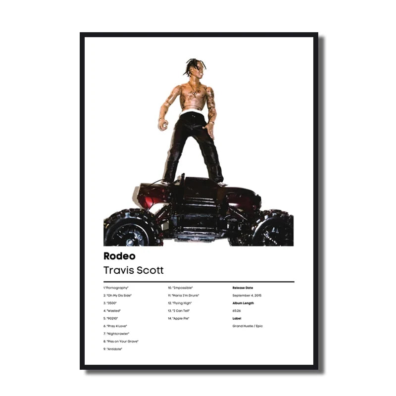 Travis Scott Rodeo/Astroworld Music Album Cover Series Art Poster Canvas Painting Wall Prints Picture for Living Room Home Decor - Travis Scott Merchandise - Free Shipping Buy Now
