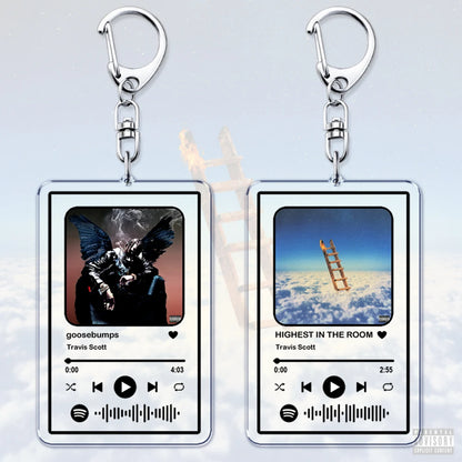 Hot Hip Hop Rap Singer Music Keychains for Women Man Accessories Bag Goosebumps Playlist Code Keying Jewelry Fans Friends Gift - Travis Scott Merchandise - Free Shipping Buy Now