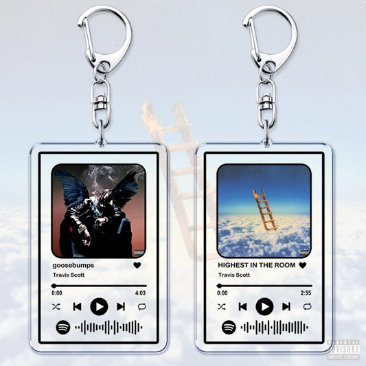 Hot Hip Hop Rap Singer Music Keychains for Women Man Accessories Bag Goosebumps Playlist Code Keying Jewelry Fans Friends Gift - Travis Scott Merchandise - Free Shipping Buy Now