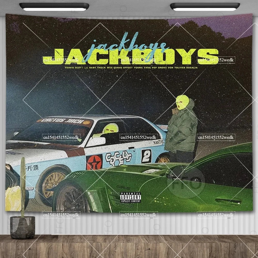 Travis Scott Astroworld Album Poster Psychedelic Hippie Starry Sky Tapestry Aesthetic Tapestry Wall Hanging Teen Room Decoration - Travis Scott Merchandise - Free Shipping Buy Now