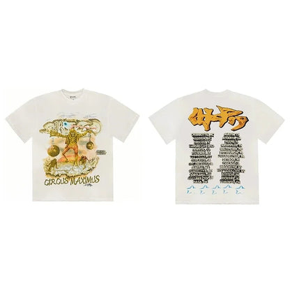 CACTUS JACK Short Sleeve T-shirt Loose Casual Crewneck Men Women Top Tees UTOPIA T Shirt - Travis Scott Merchandise - Free Shipping Buy Now