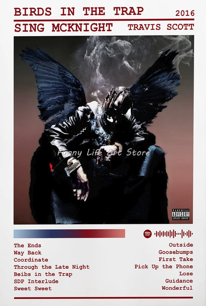 Rapper Travis-Scott Music and Prints Canvas Printing Wall  Album Cover Singer Star Posters Art Picture for Living Room Decor Gift - Travis Scott Merchandise - Free Shipping Buy Now