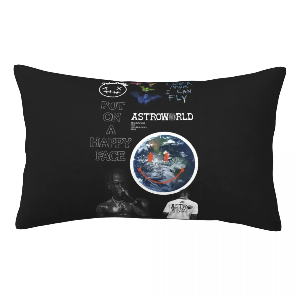 Travis Scott X Mc Rectangle Pillowcase Cushion Cover Decor Bedroom Bed Home Comfort Throw Pillow - Travis Scott Merchandise - Free Shipping Buy Now