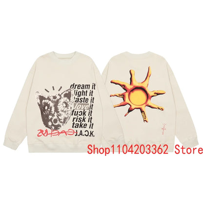 Cactus Jack Hoodie Spring Fashion New Half Zip Pullover Jacket Embroidery Badge Loose Casual UTOPIA Sweatshirt Men Women
